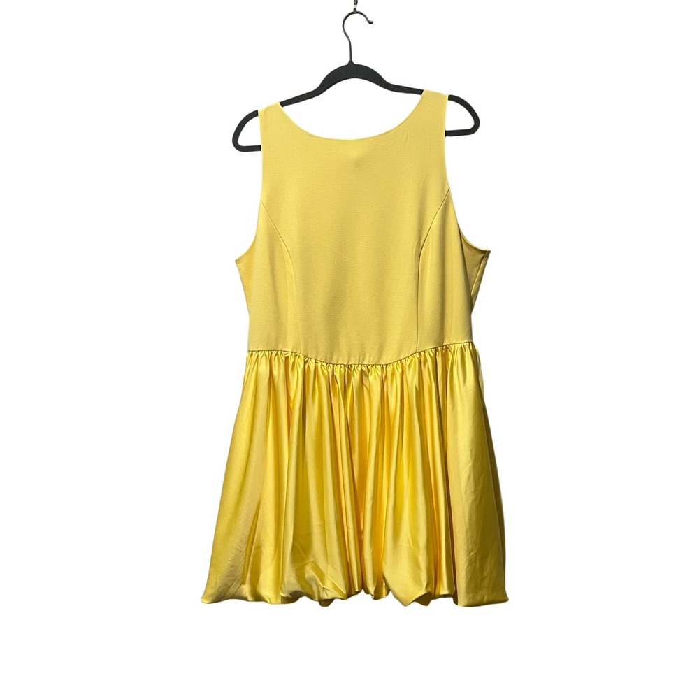Maeve Boat Neck Bubble Mini Dress Womens XL Yellow Anthropologie Sleeveless
